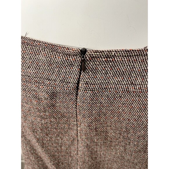 Vintage 90s Necessary Objects brown Chevron pleated flared A Line Midi Skirt Med - Picture 4 of 5